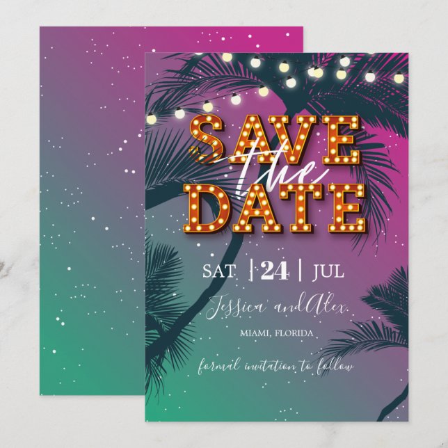 Tropical Havana Natt Spara datumkortet Datumet (Fram/baksida)