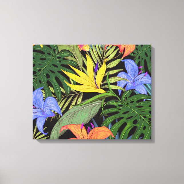 Tropical Hawaii Aloha Flower Graphic Canvastryck (Framsida)