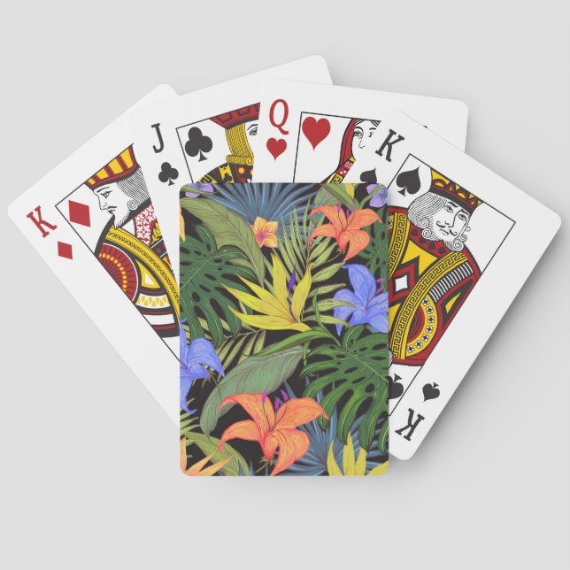Tropical Hawaii Aloha Flower Graphic Casinokort (Baksidan)
