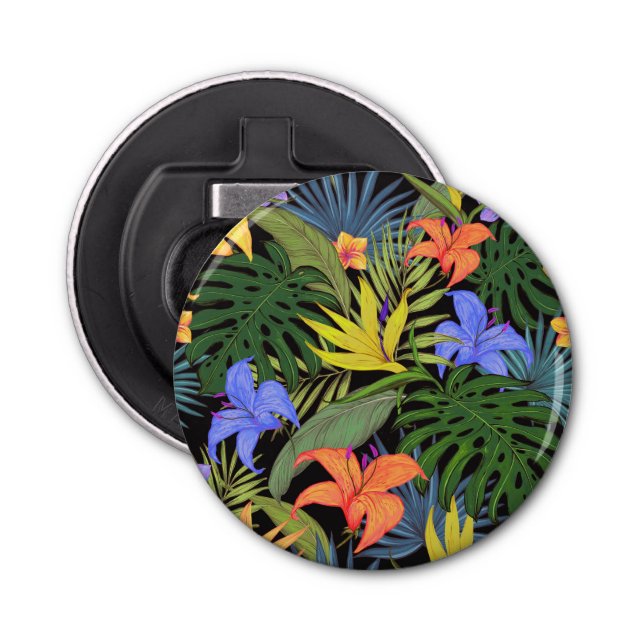 Tropical Hawaii Aloha Flower Graphic Flasköppnare (Framsidan)