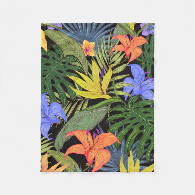 Tropical Hawaii Aloha Flower Graphic Fleecefilt (Framsidan)