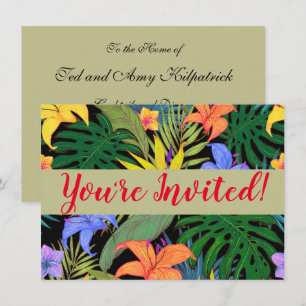 Tropical Hawaii Aloha Flower Graphic Inbjudningar