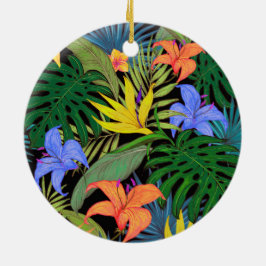 Tropical Hawaii Aloha Flower Graphic Julgransprydnad Keramik
