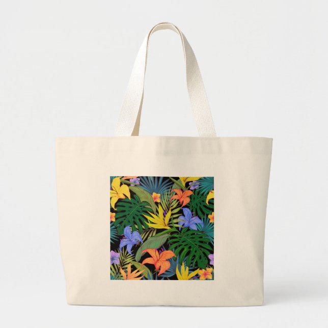 Tropical Hawaii Aloha Flower Graphic Jumbo Tygkasse (Framsidan)