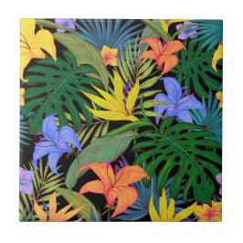 Tropical Hawaii Aloha Flower Graphic Kakelplatta