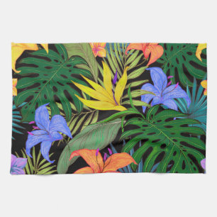 Tropical Hawaii Aloha Flower Graphic Kökshandduk