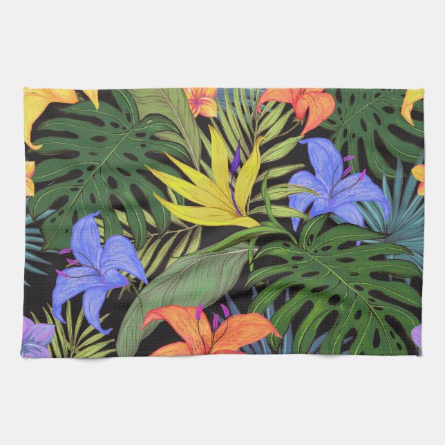 Tropical Hawaii Aloha Flower Graphic Kökshandduk (Horisontell)