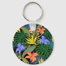 Tropical Hawaii Aloha Flower Graphic Nyckelring