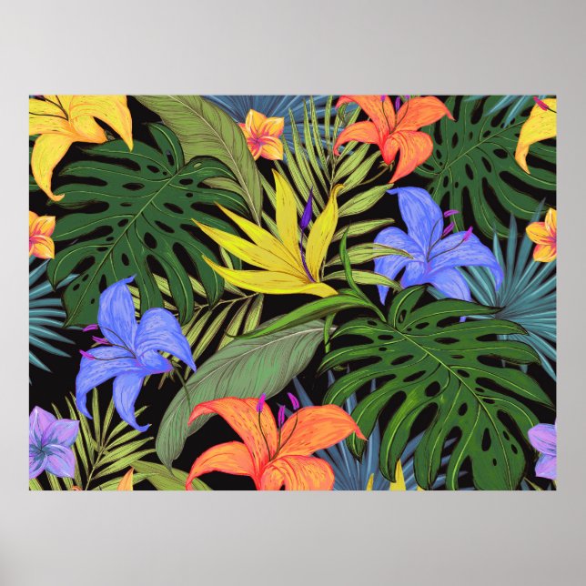 Tropical Hawaii Aloha Flower Graphic Poster (Framsidan)