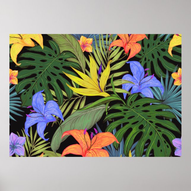 Tropical Hawaii Aloha Flower Graphic Poster (Framsidan)