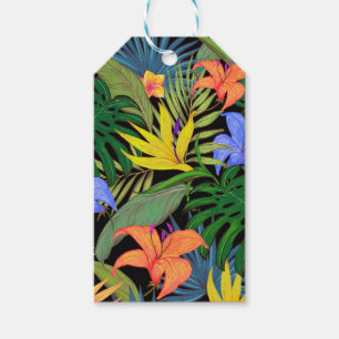 Tropical Hawaii Aloha Flower Graphic Presentetikett
