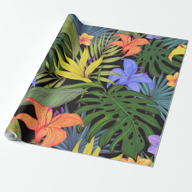 Tropical Hawaii Aloha Flower Graphic Presentpapper (Utrullad)