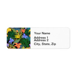 Tropical Hawaii Aloha Flower Graphic Returadress Etikett