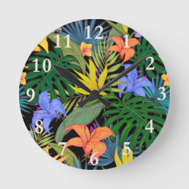 Tropical Hawaii Aloha Flower Graphic Rund Klocka