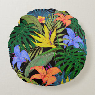 Tropical Hawaii Aloha Flower Graphic Rund Kudde