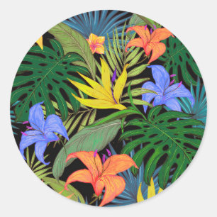 Tropical Hawaii Aloha Flower Graphic Runt Klistermärke