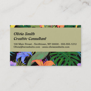Tropical Hawaii Aloha Flower Graphic Visitkort