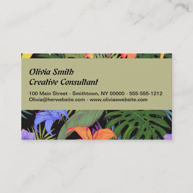 Tropical Hawaii Aloha Flower Graphic Visitkort (Framsida)