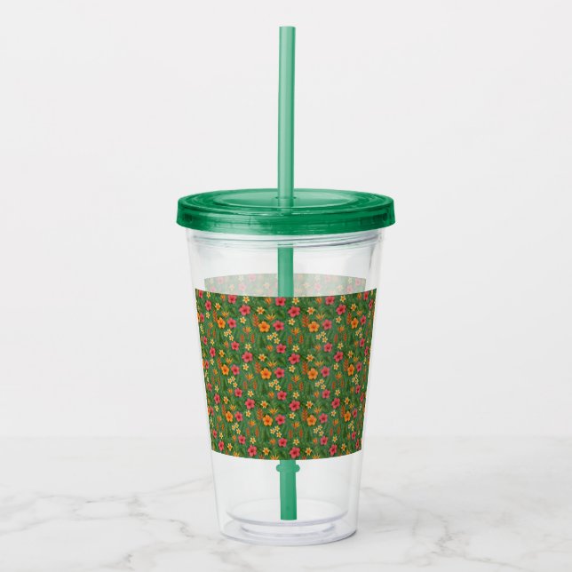 Tropical/Hawaii patterned floral Take Away Mugg (Framsida)