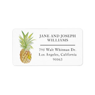 Tropical Hawaii Pineapple Return Address Label Adressetikett