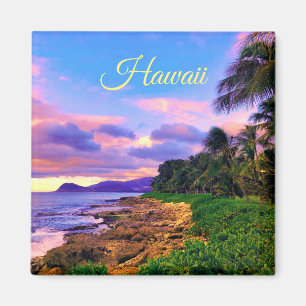 Tropical Hawaii Seashore Sunset Magnet