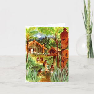 Tropical Hawaii Tiki Mahalo Tack TY Card Kort