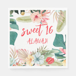 Tropical Hawaiian 16:e födelsedagen Pappersservett