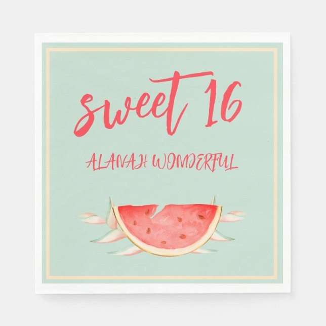 Tropical Hawaiian 16:e födelsedagen Pappersservett (Framsidan)