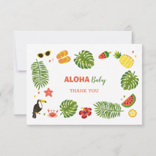 Tropical Hawaiian Aloha Baby Shower Tack Kort