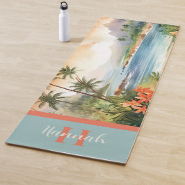 Tropical Hawaiian Beach med vattenfärg