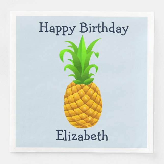 Tropical Hawaiian Birthday Luau Napkins Pappersservett (Framsida)