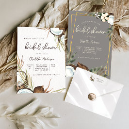 Tropical Hawaiian Blommigt & Coconut Möhippa Inbjudningar