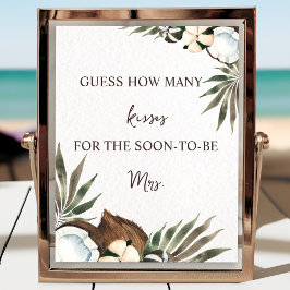 Tropical Hawaiian Blommigt & Coconut Möhippa Poster