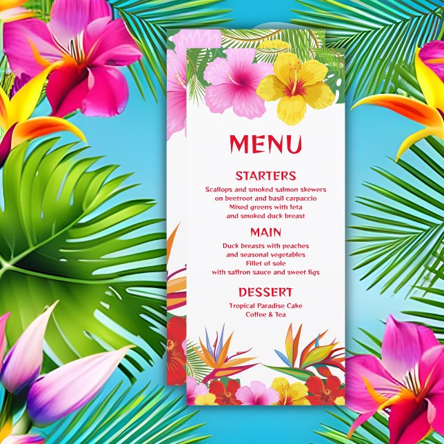 Tropical Hawaiian Blommigt Meny (Skapare uppladdad)