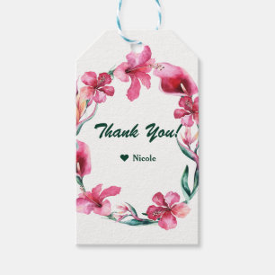 Tropical Hawaiian Flowers Elegant bröllop Favor Presentetikett