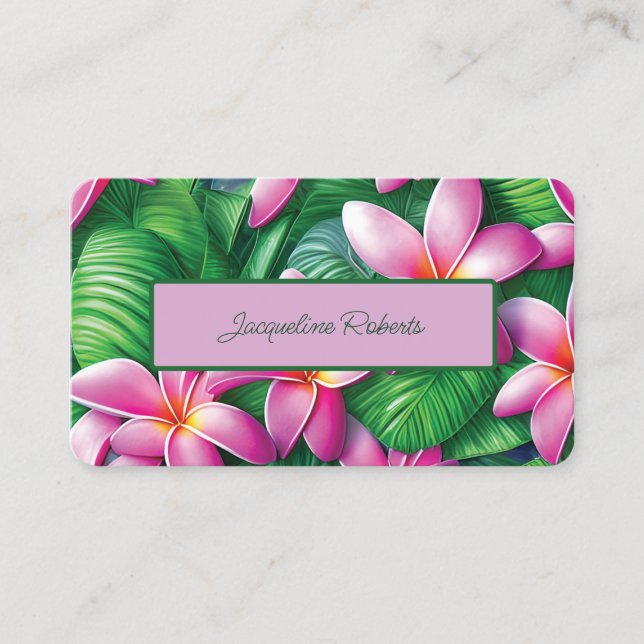 Tropical Hawaiian Flowers Hair Stylist Visitkort (Framsida)