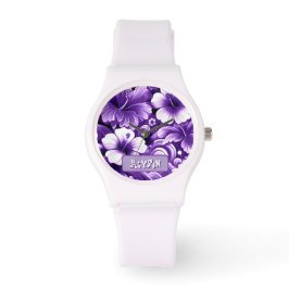 Tropical Hawaiian Flowers Hibiscus Personalized Armbandsur