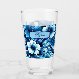 Tropical Hawaiian Flowers Hibiscus Personalized Glaskopp