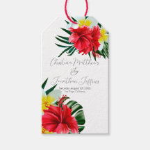 Tropical Hawaiian Flowers on Elegant White