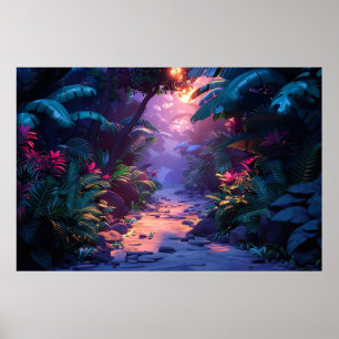 Tropical Hawaiian Forest Väg Poster