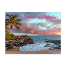 Tropical Hawaiian Handflatan Träd Sandy Beach Para