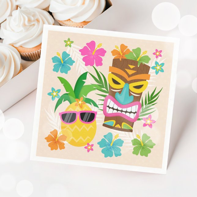 Tropical Hawaiian Luau Birthday Pappersservett (Skapare uppladdad)