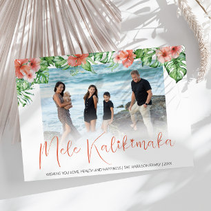 Tropical Hawaiian Mele Kalikimaka Helgdag Julkort