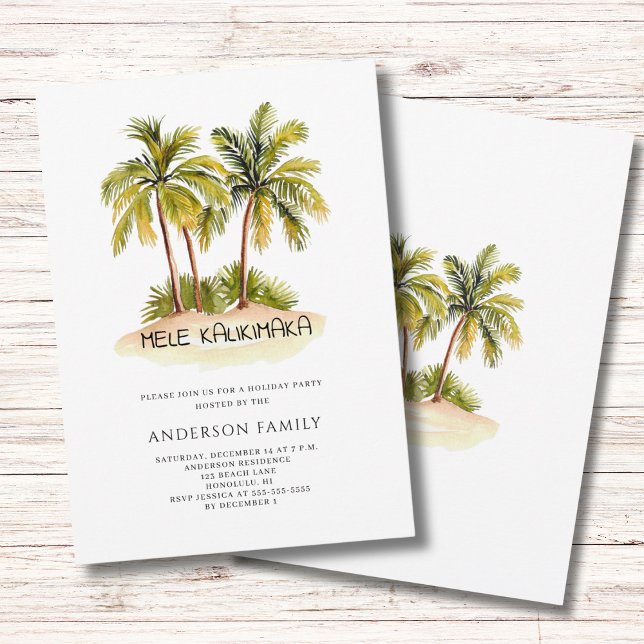 Tropical Hawaiian Mele Kalikimaka jul Party Inbjudningar (Skapare uppladdad)