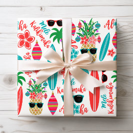 Tropical Hawaiian Mele Kalikimaka jul Presentpapper
