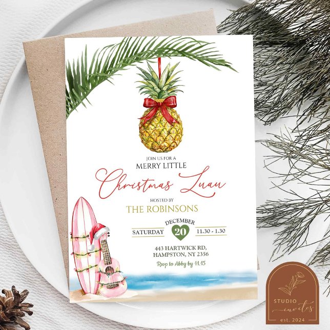 Tropical Hawaiian Merry Little jul Luau Inbjudningar (Skapare uppladdad)