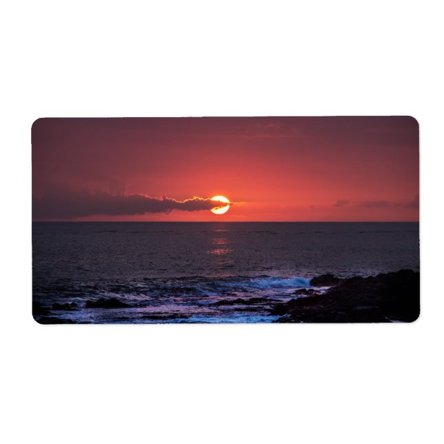 Tropical Hawaiian Ocean Sunset Background - Hawaii Fraktsedel (Framsidan)