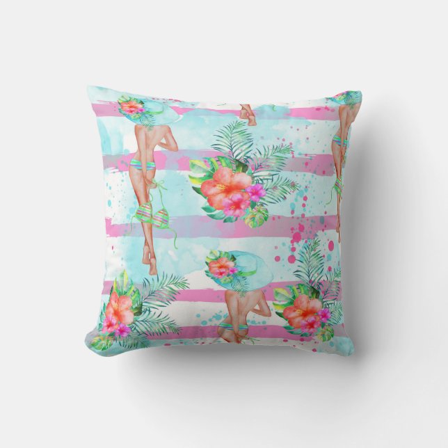Tropical Hawaiian Pillow Kudde (Framsida)