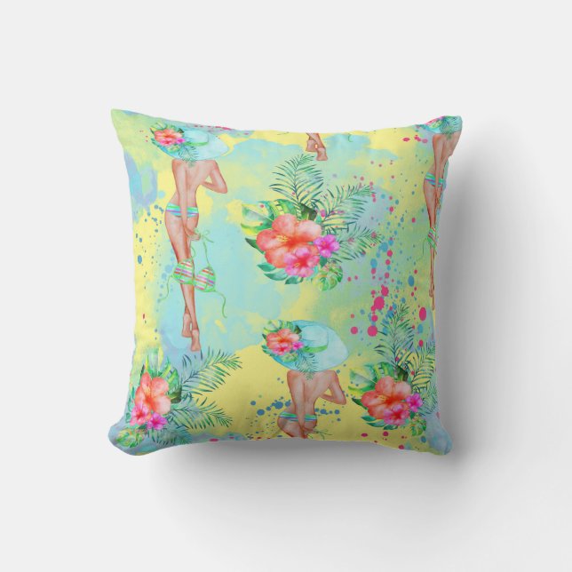 Tropical Hawaiian Pillow Kudde (Framsida)