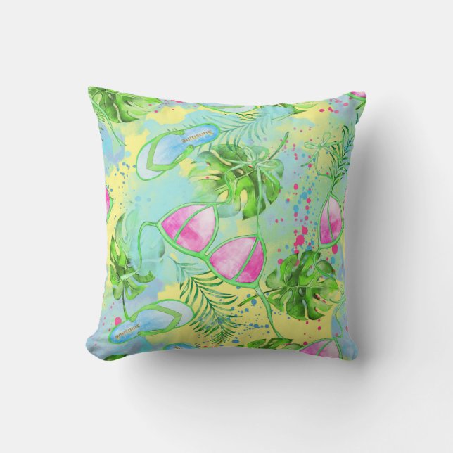 Tropical Hawaiian Pillow Kudde (Framsida)